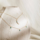 AMINA | Turquoise 3-Stone Station Necklace Necklaces AURELIE GI 