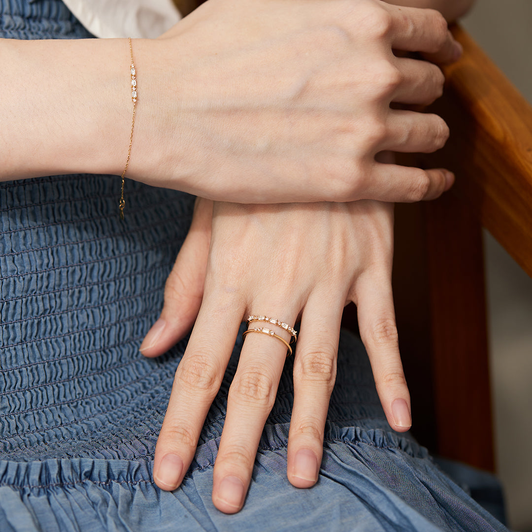 Amelia | White Sapphire Baguette Bracelet Bracelets AURELIE GI 
