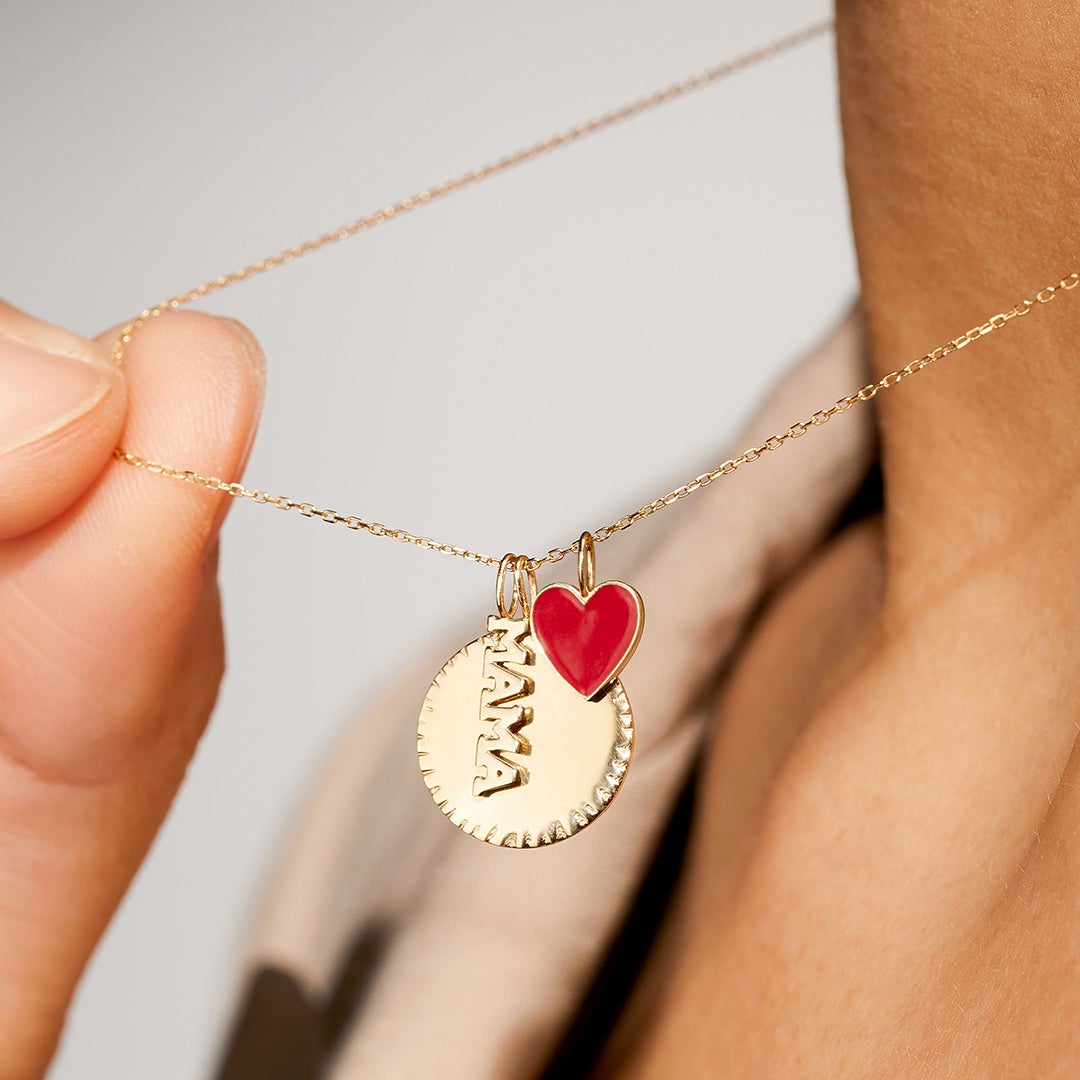 MAMA | Tiny Script Mama Pendant Necklaces AURELIE GI 
