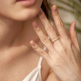 Selena | Baguette and Round White Sapphire Ring Rings AURELIE GI 