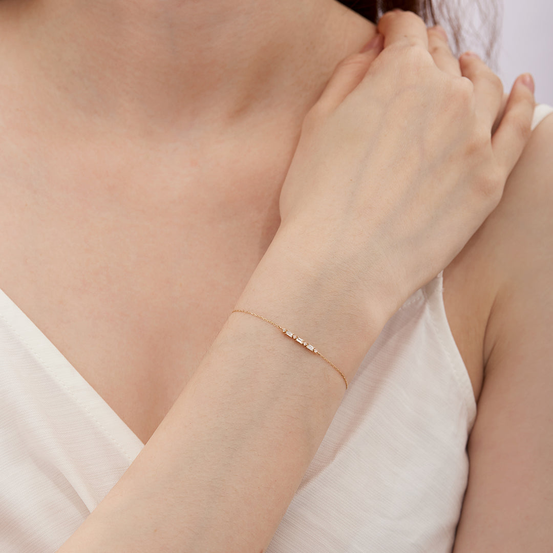 Amelia | White Sapphire Baguette Bracelet Bracelets AURELIE GI 