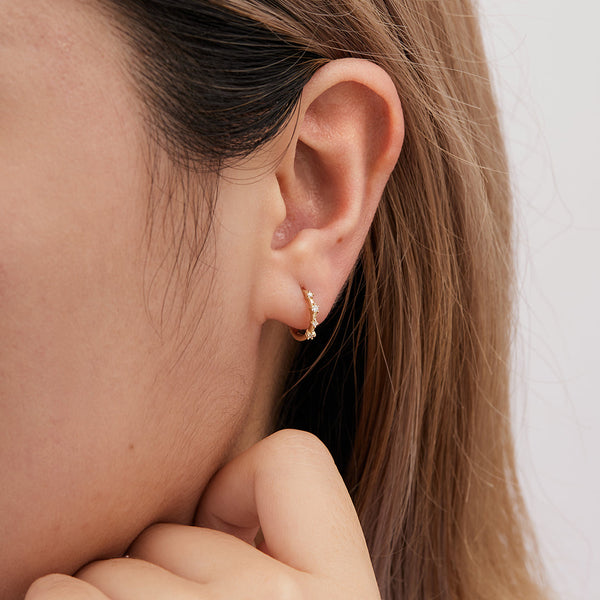 VELA | Diamond Huggie Hoop Earring Earrings AURELIE GI 