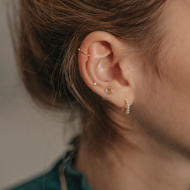 GERI | Bezel Diamond Threadless Flatback Earring