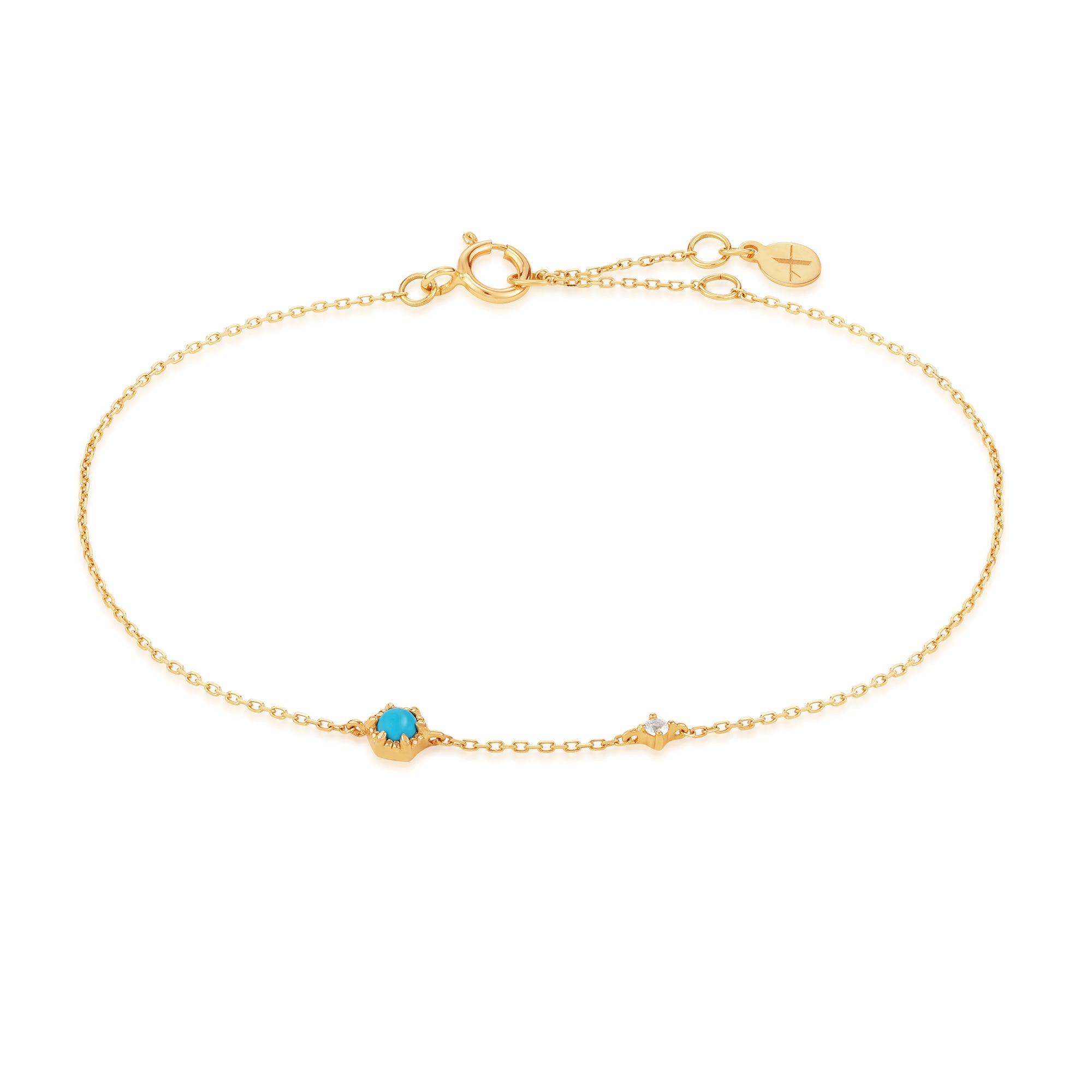 AMINA | Turquoise & White Sapphire Bracelet Bracelets AURELIE GI 
