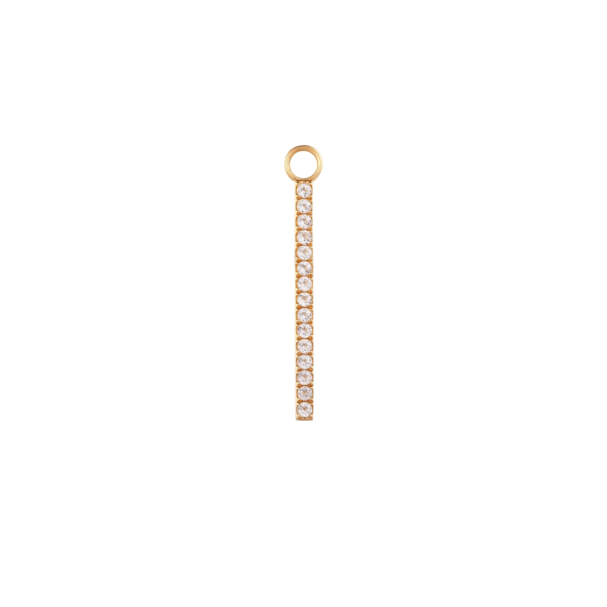 BARDOT | White Sapphire Bar Earring Charm Earring Charms AURELIE GI 