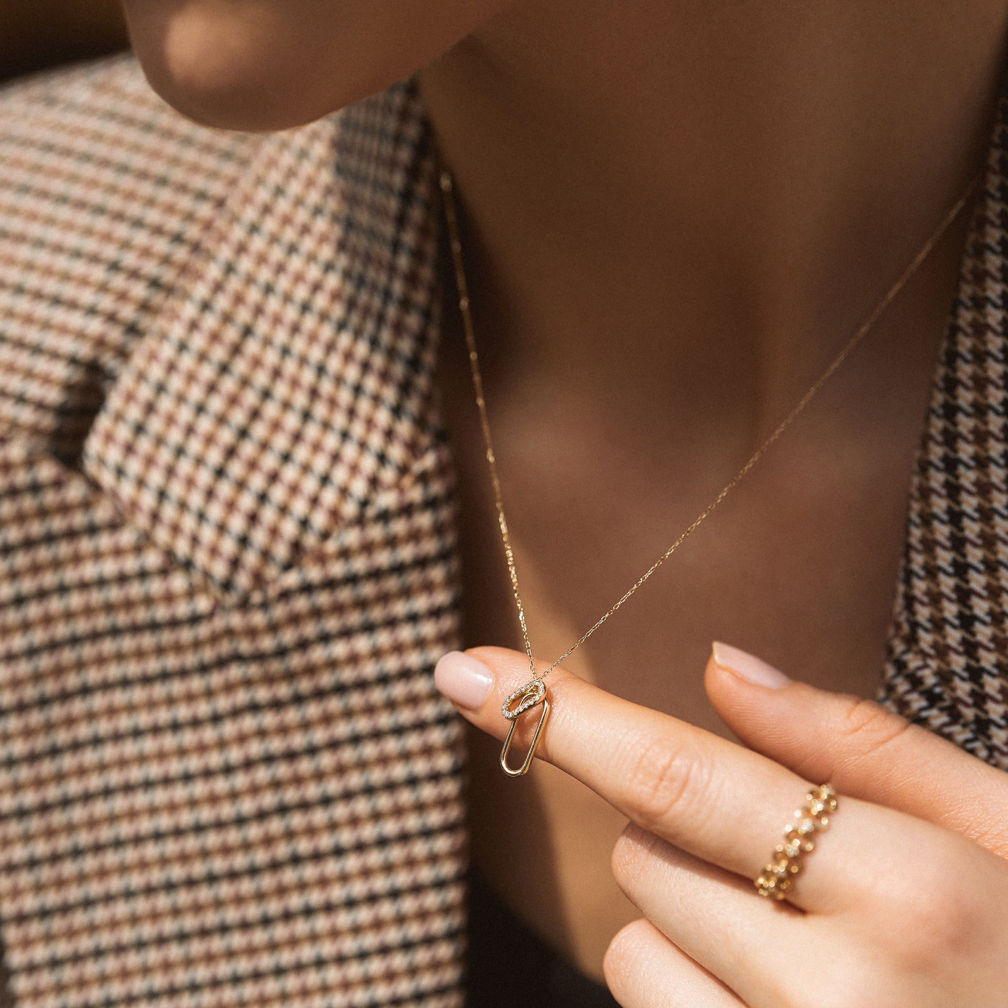 LOUISA | Single Diamond Paper Clip Charm Earring Charms AURELIE GI 
