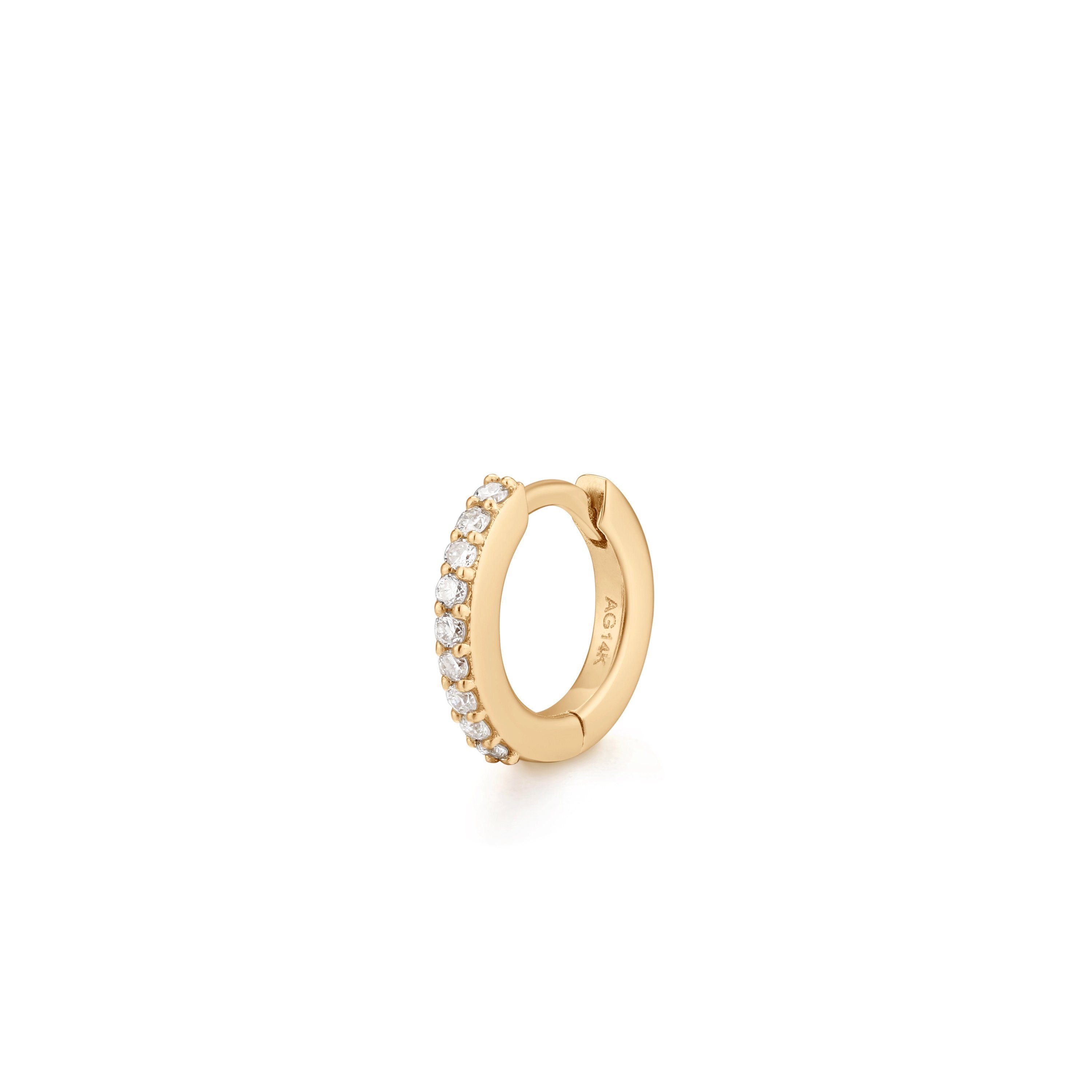 CARLY | Single Mini Diamond Huggie Hoop Hoops & Huggies AURELIE GI 