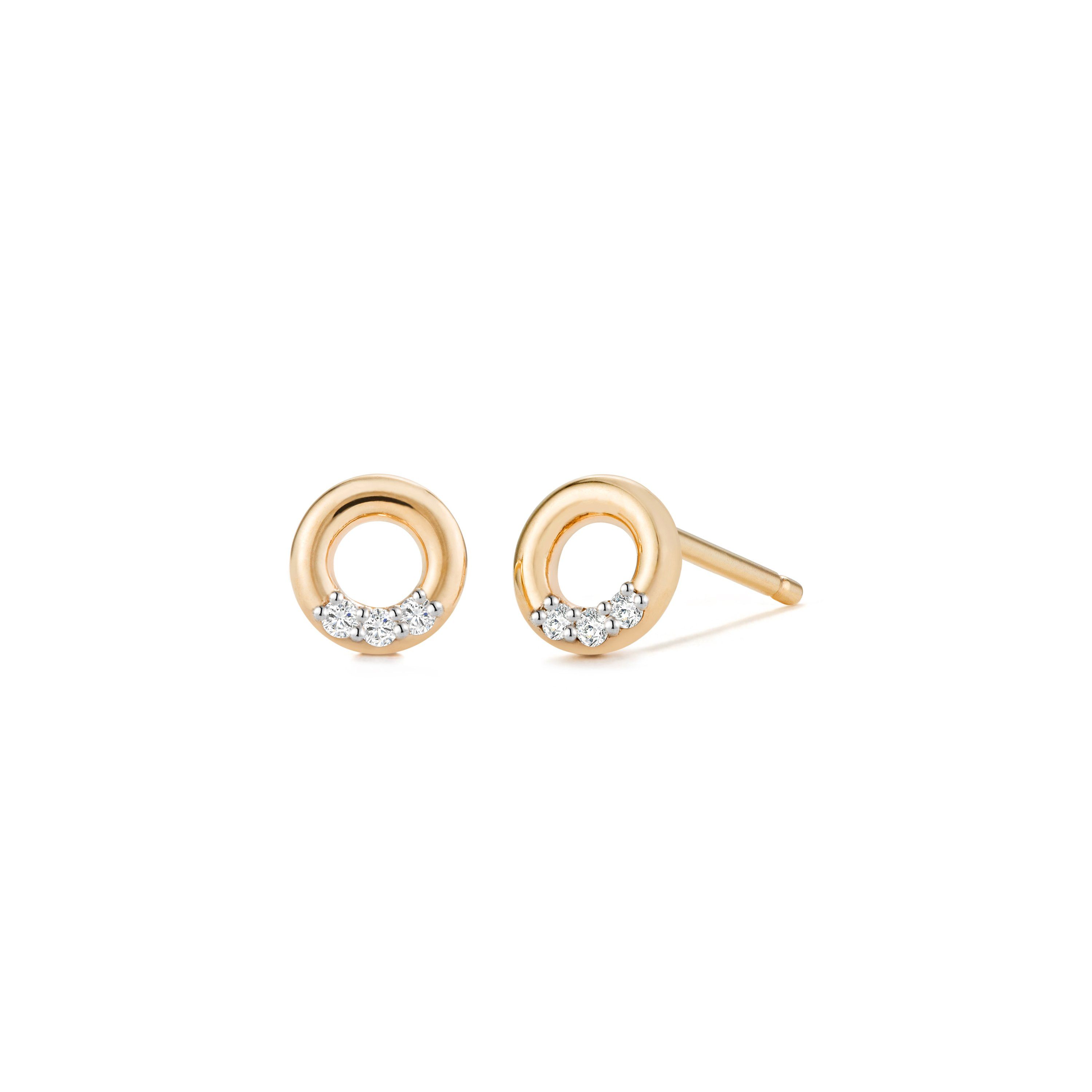 LENA| Open Circle Diamond Studs Studs AURELIE GI 