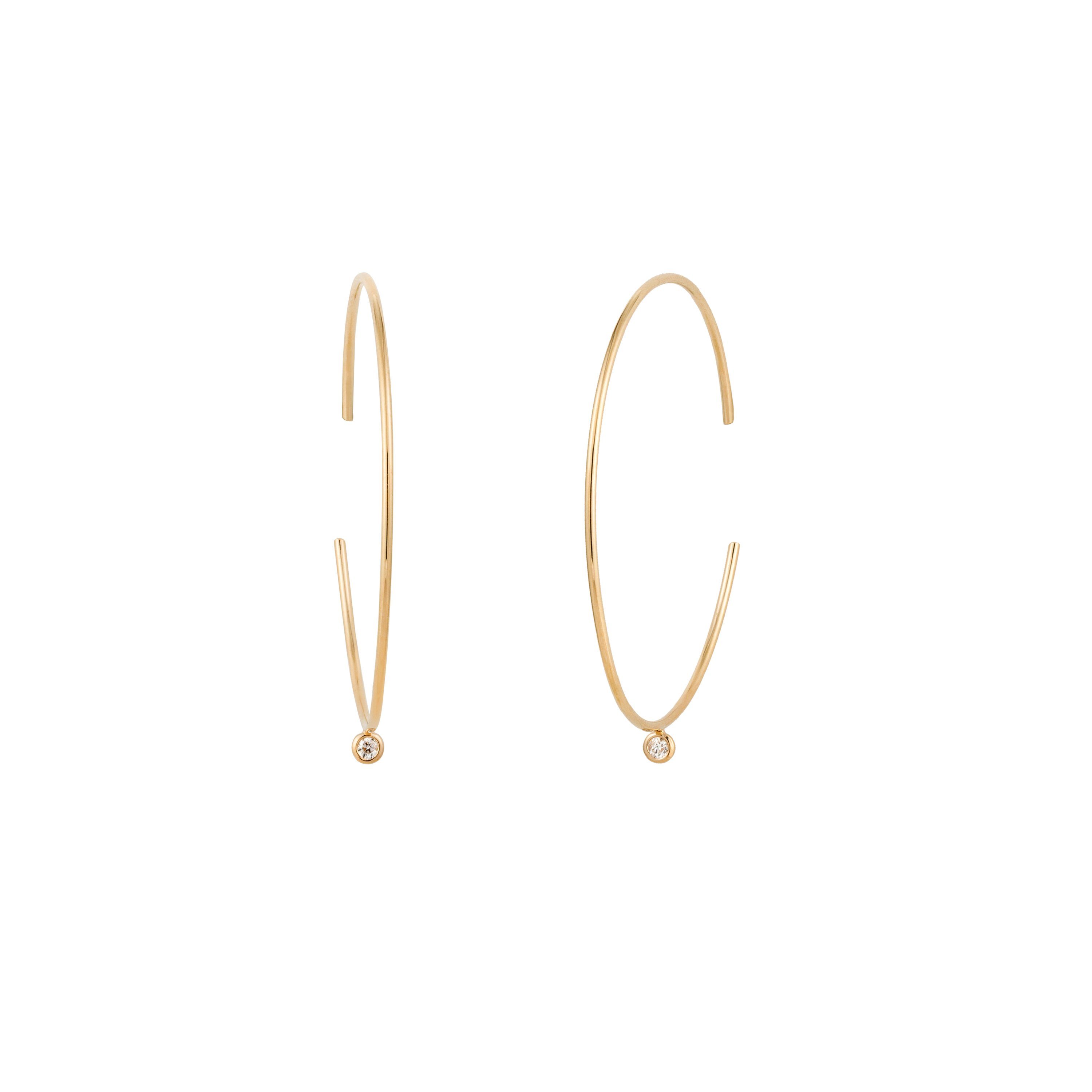 ANNE | Bezel Diamond Hoops Hoops & Huggies AURELIE GI 