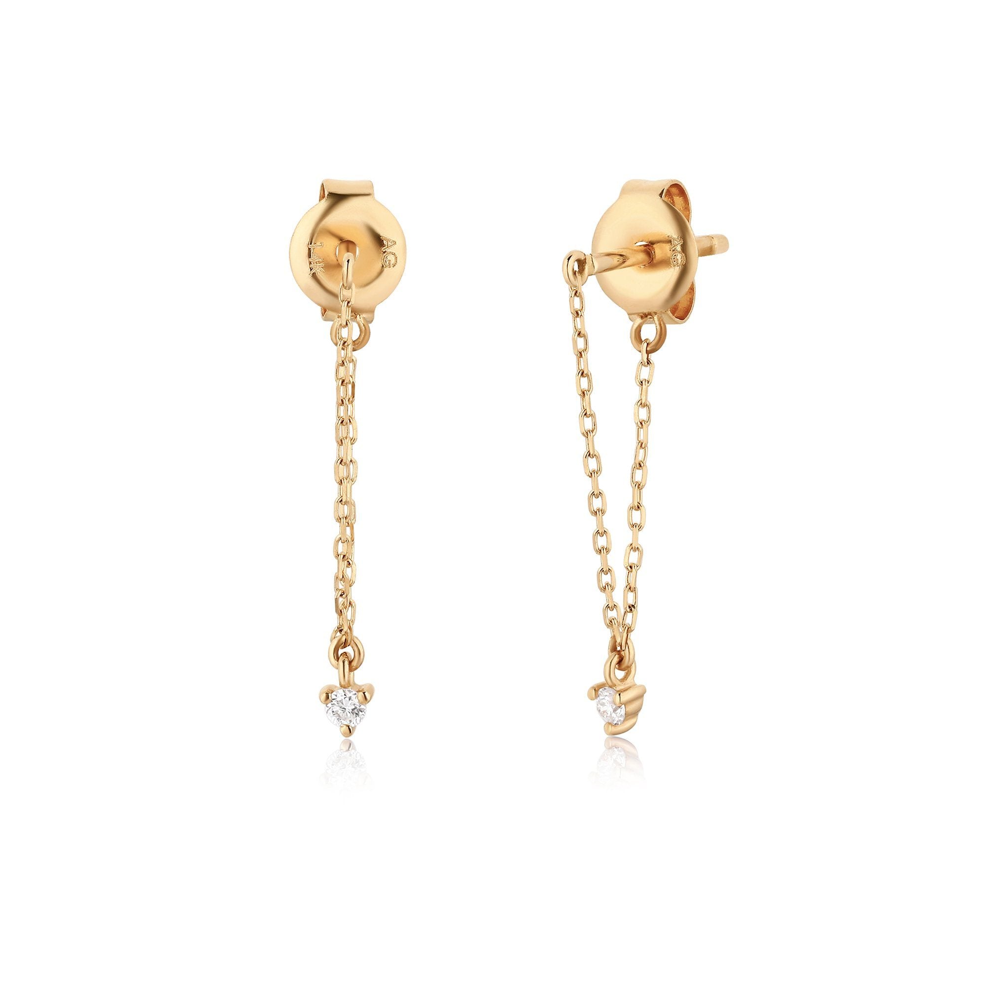 LAUREL | Diamond Chain Earrings Drop Earrings AURELIE GI 