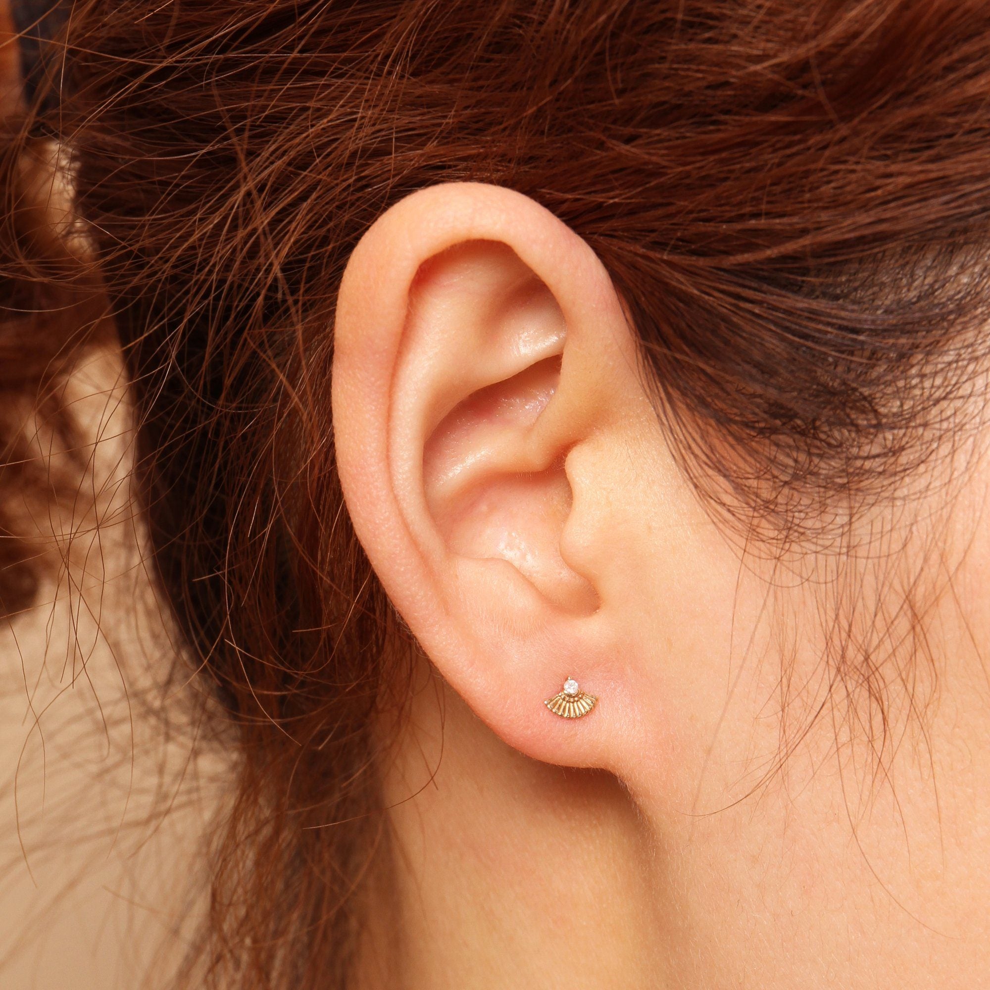 GLORIA | Single Diamond Fan Stud Studs AURELIE GI 