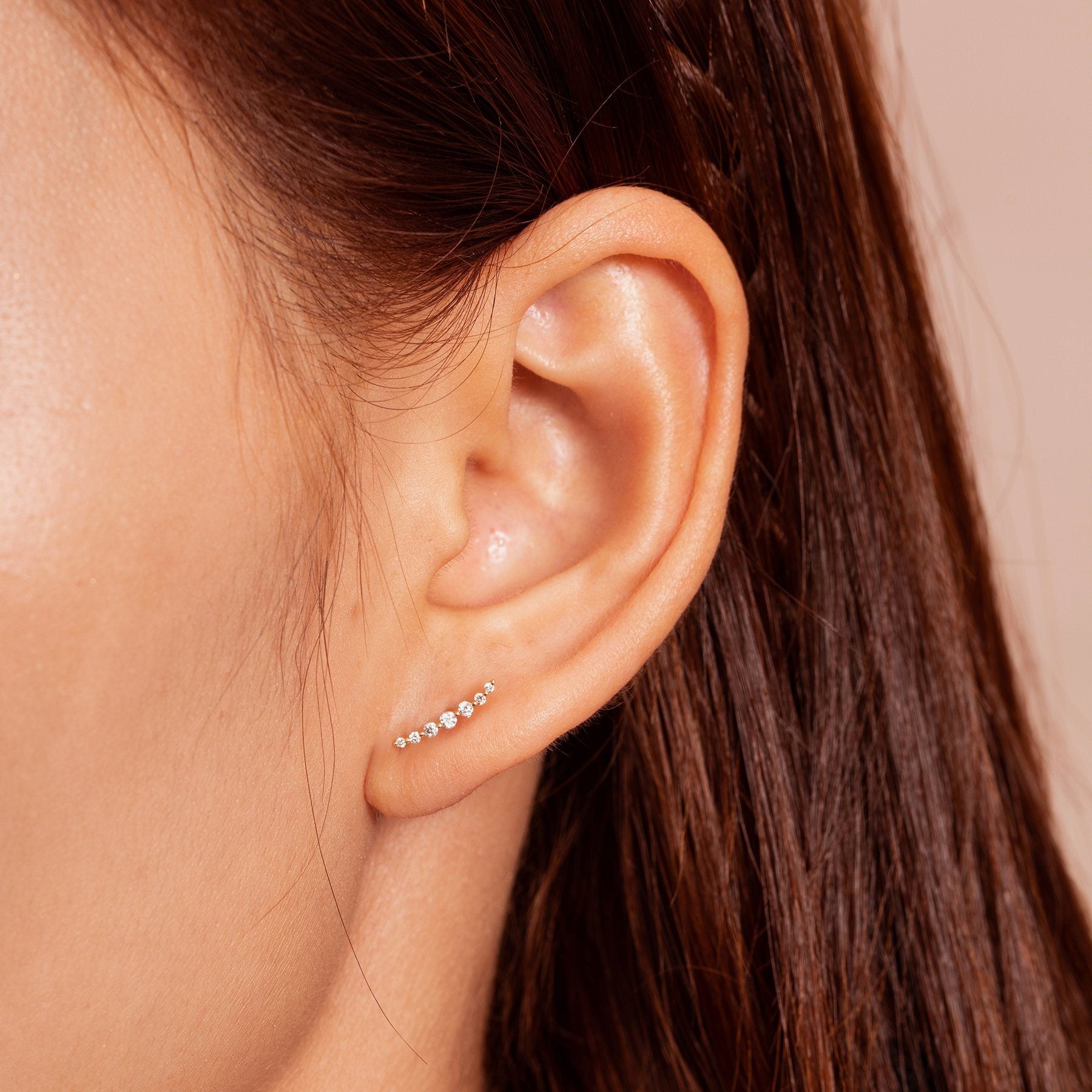 MONICA | Single Diamond Bar Stud Studs AURELIE GI 