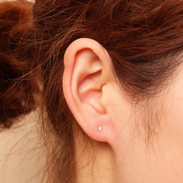 JUNE  Moonstone and White Sapphire Threadless Flatback Earring – AURELIE GI