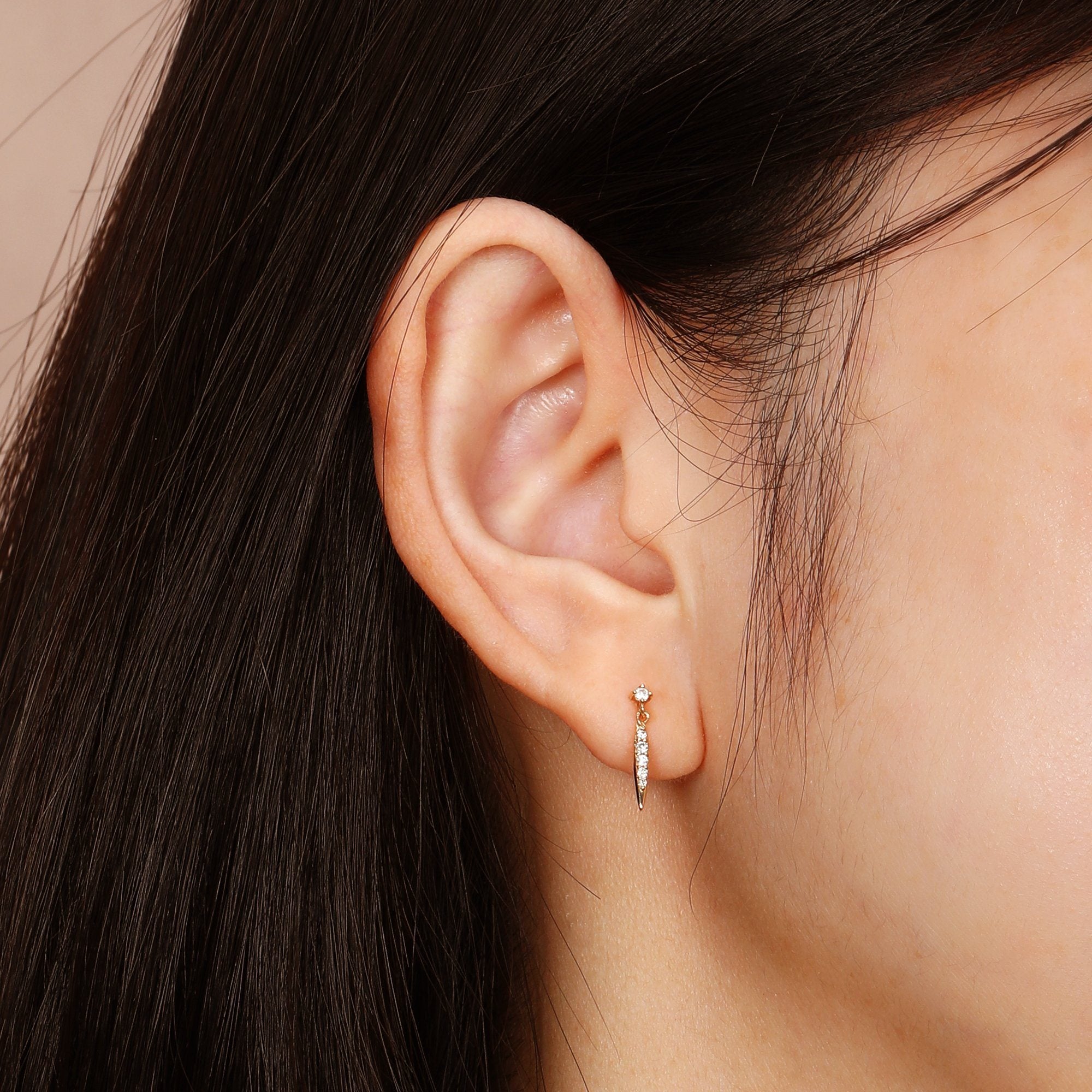 FLORENCE | Diamond Dagger Earrings Studs AURELIE GI 