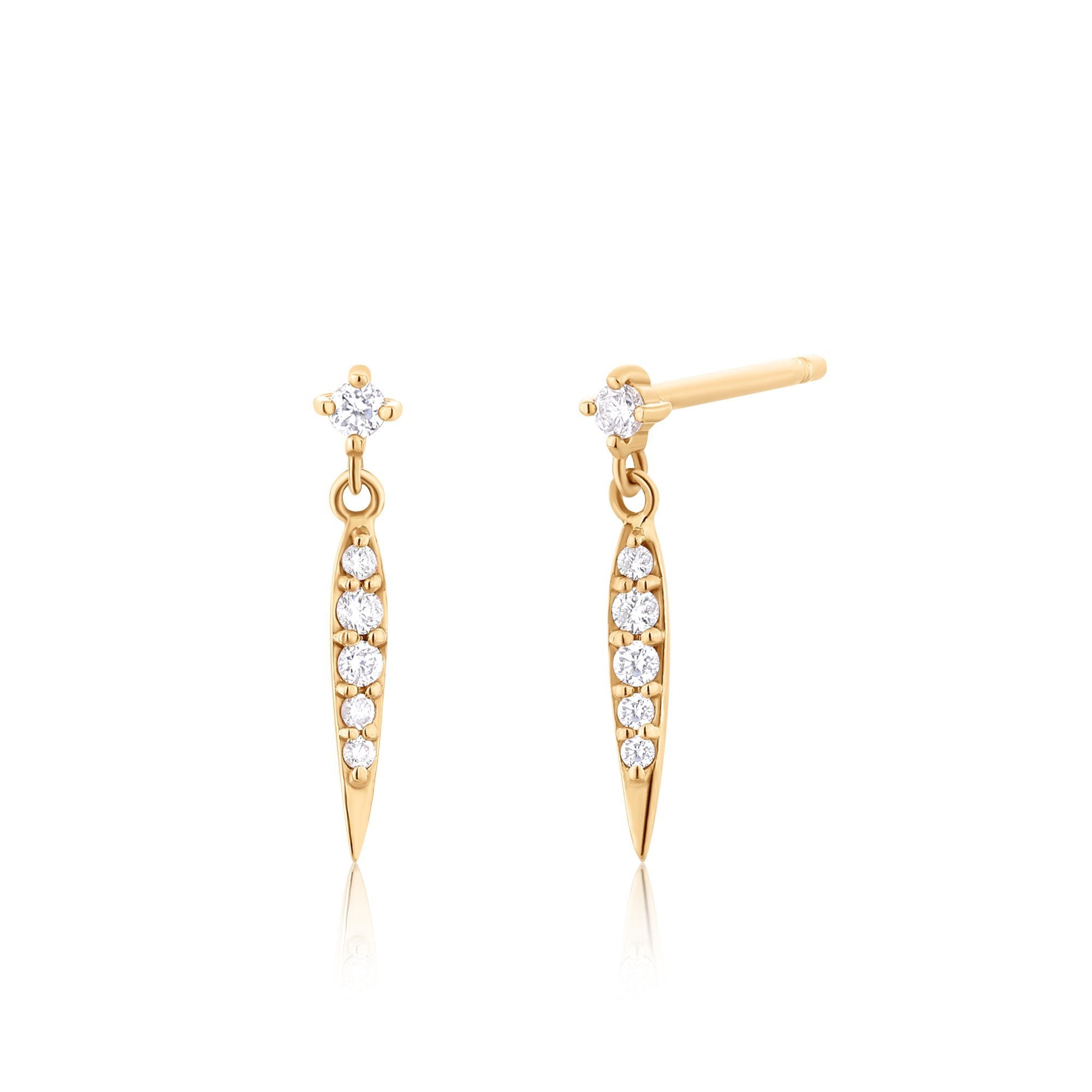 FLORENCE | Diamond Dagger Earrings Studs AURELIE GI 