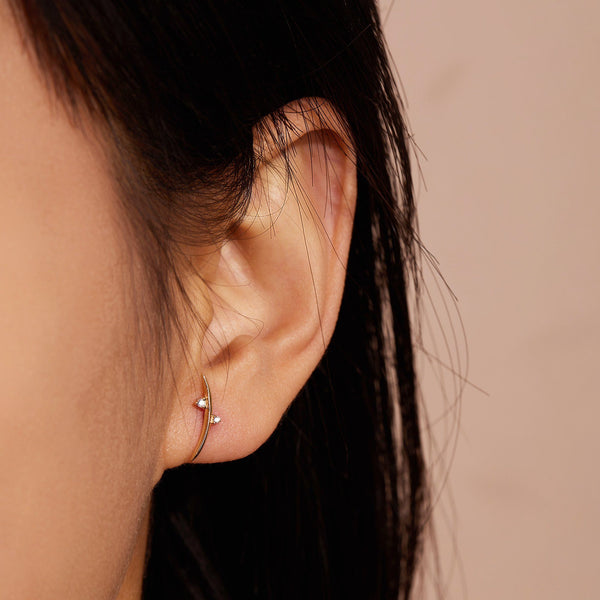 DORA | Diamond Arc Earrings Studs AURELIE GI 