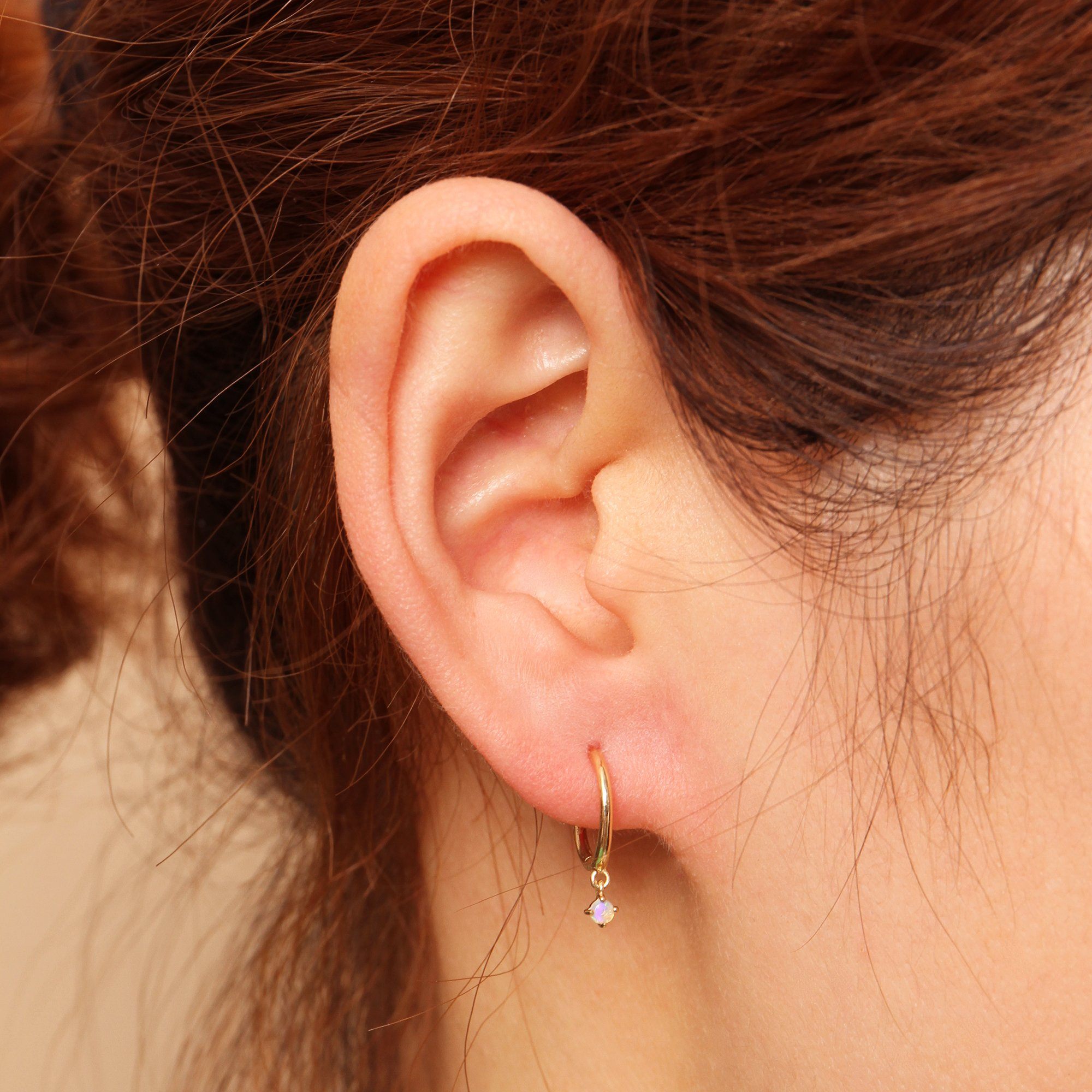 EZRA | Single Opal Hoop Hoops & Huggies AURELIE GI 