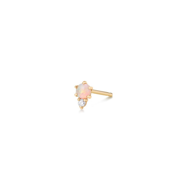 ZENA | Single Opal and Diamond Stud Studs AURELIE GI 