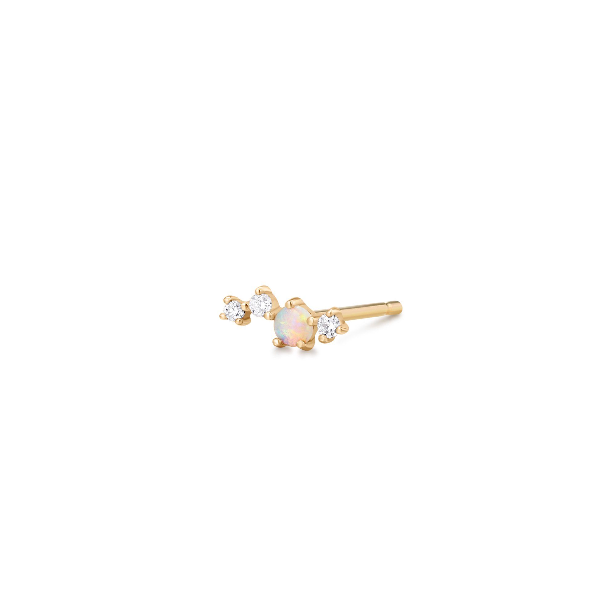 VENUS | Single Opal and Diamond Stud Studs AURELIE GI 