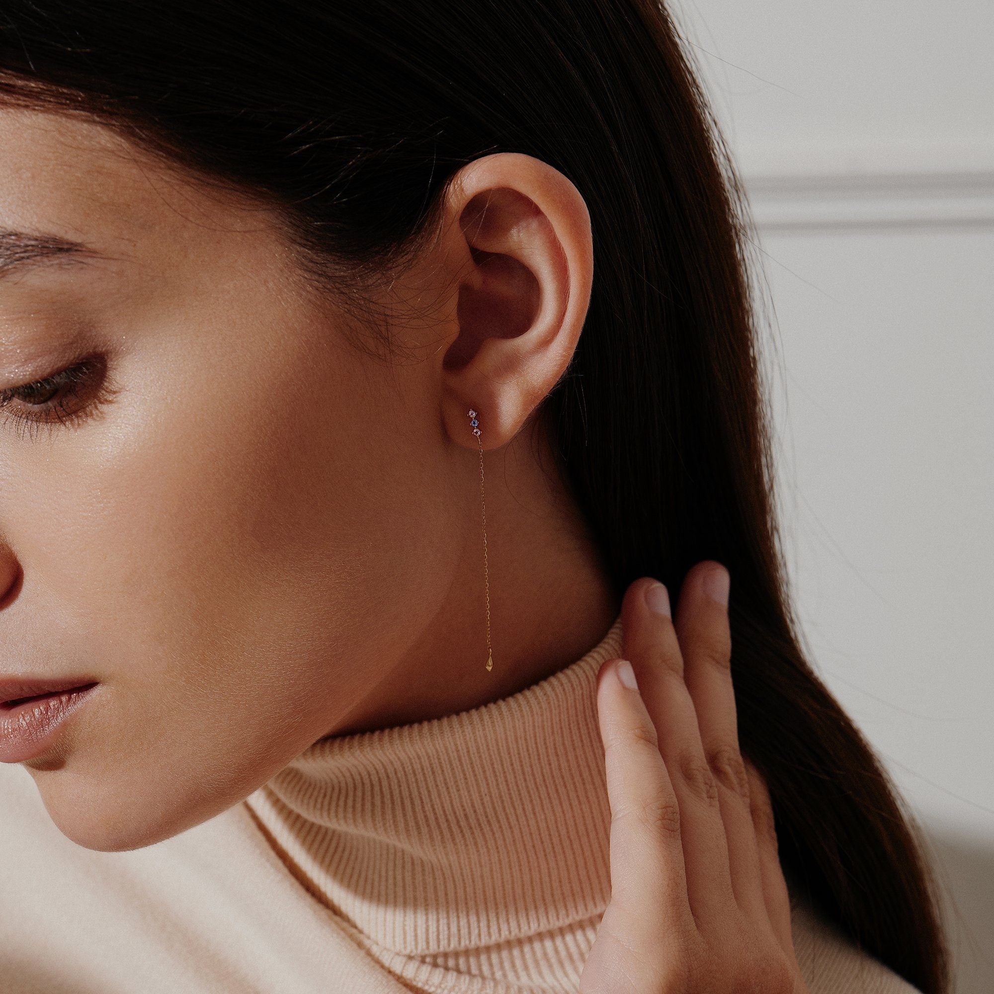 GWEN | Topaz and Aquamarine Single Drop Earring Drop Earrings AURELIE GI 