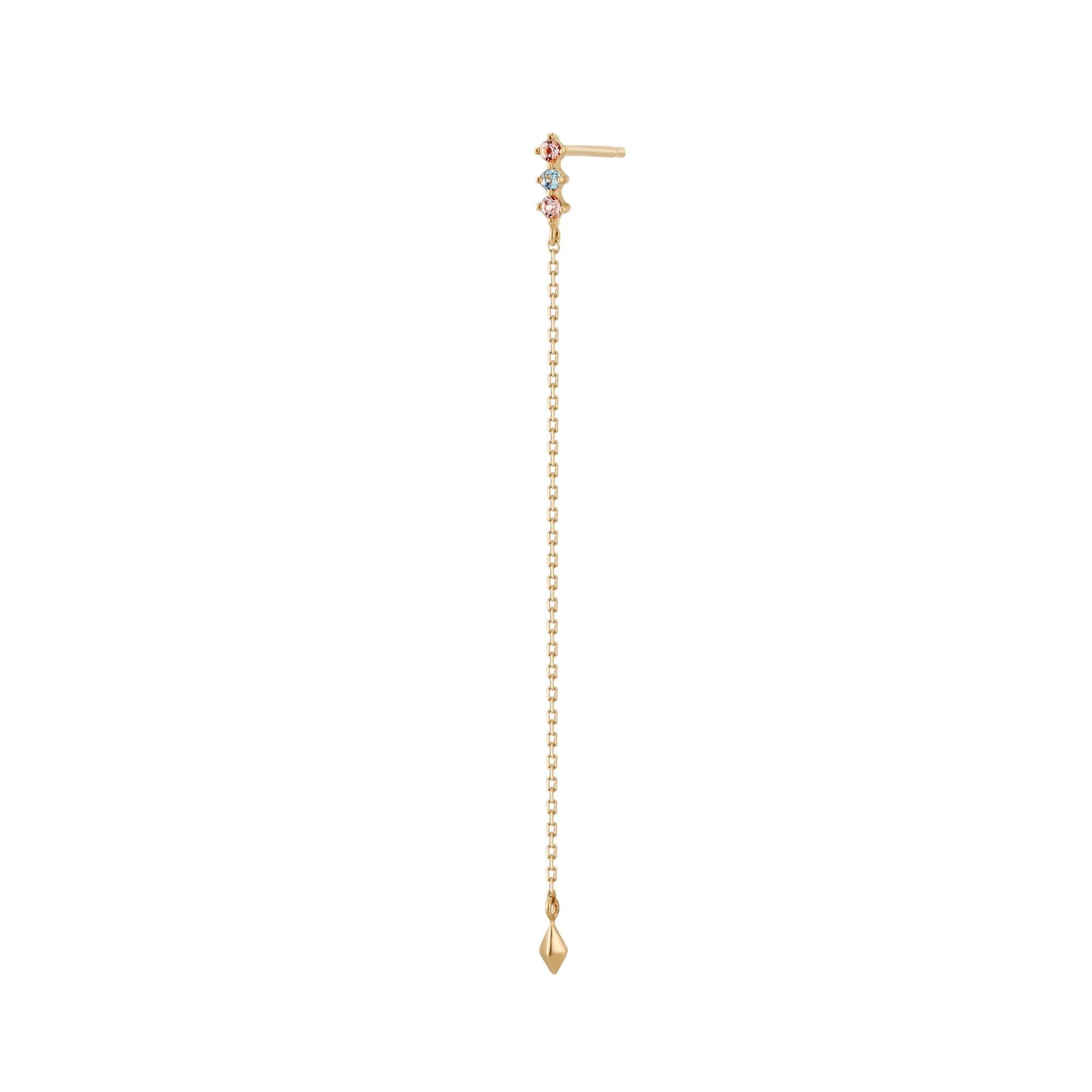 GWEN | Topaz and Aquamarine Single Drop Earring Drop Earrings AURELIE GI 