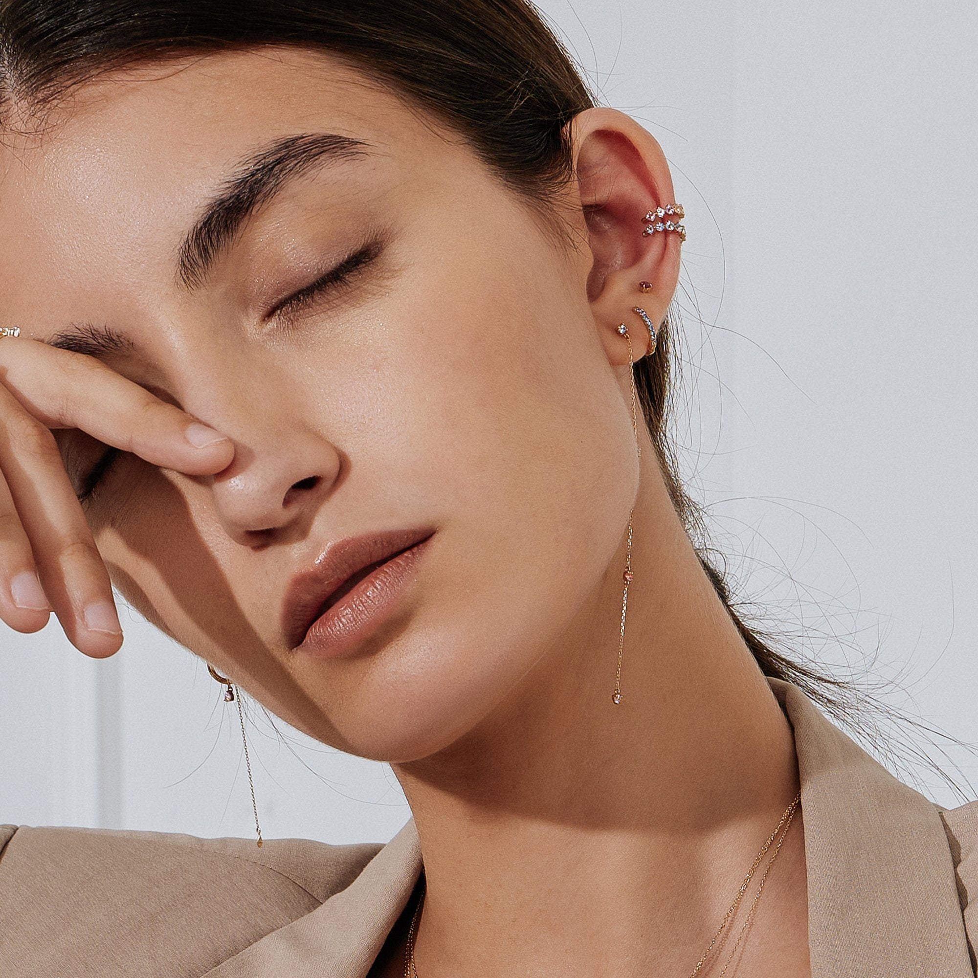 GWEN | Topaz and Aquamarine Single Drop Earring Drop Earrings AURELIE GI 