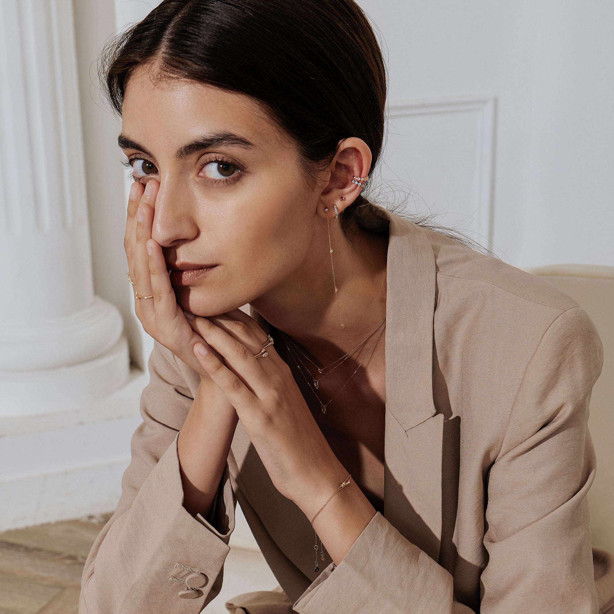 DOLCE | Morganite Ear Cuff Ear Cuffs AURELIE GI 