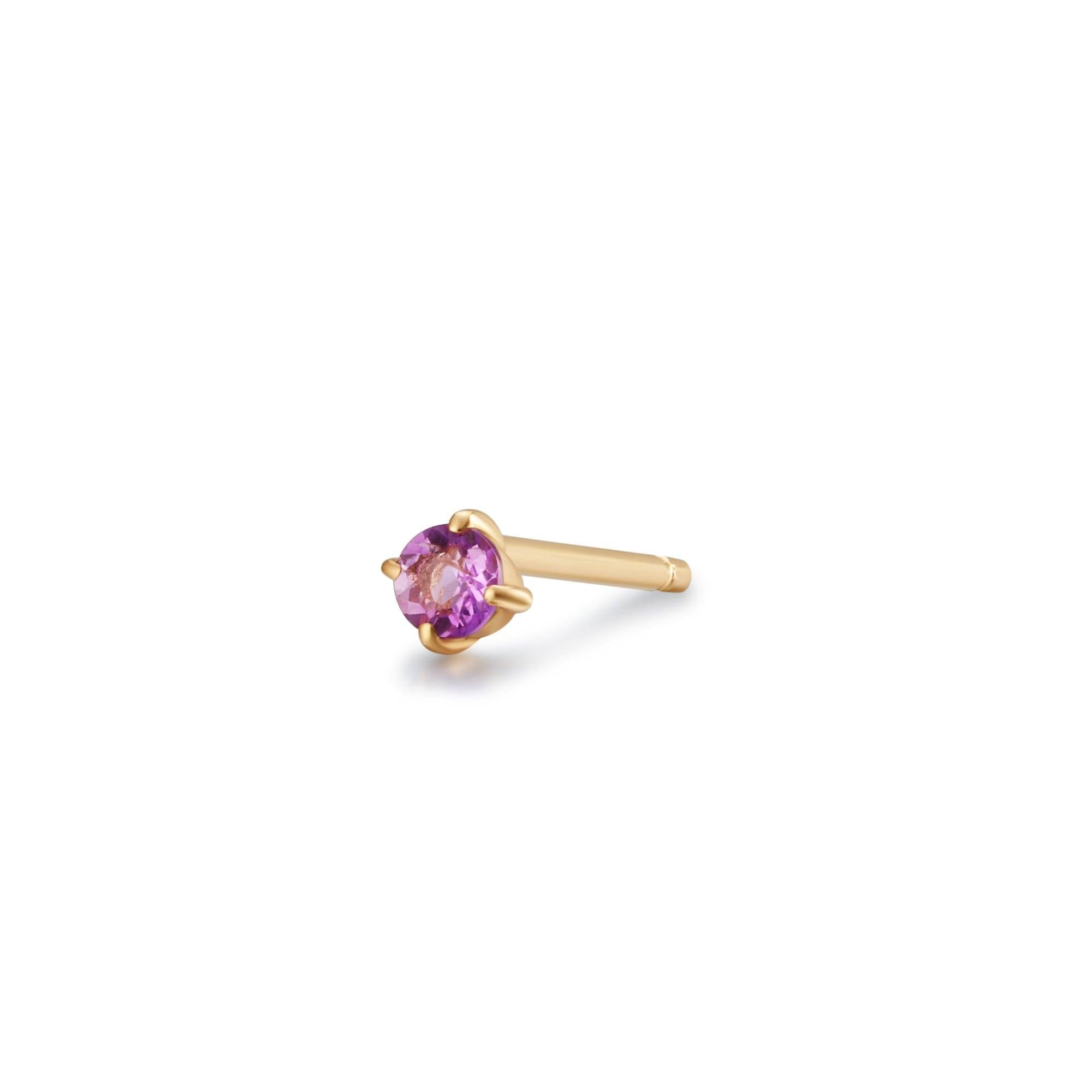 ELVA | Amethyst Single Stud Earring Studs AURELIE GI 