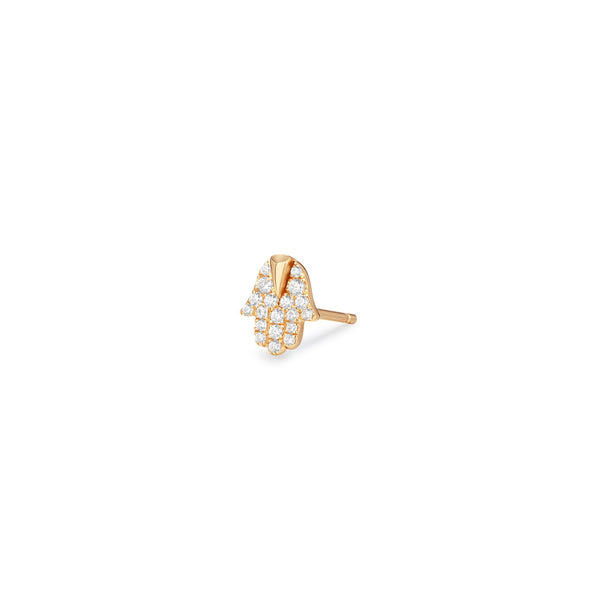 MIRIAM | Diamond Hamsa Single Stud Earring Earring Charms AURELIE GI 