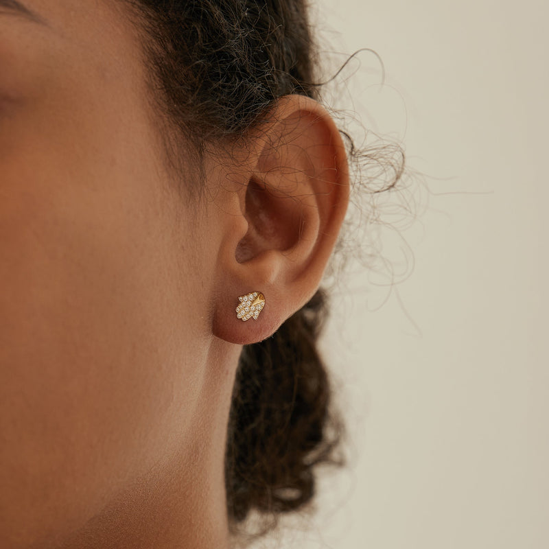 MIRIAM | Diamond Hamsa Single Stud Earring Earring Charms AURELIE GI 