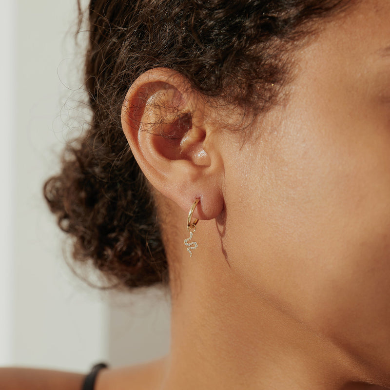 NEFERTITI | Diamond Snake Earring Charm Earring Charms AURELIE GI 