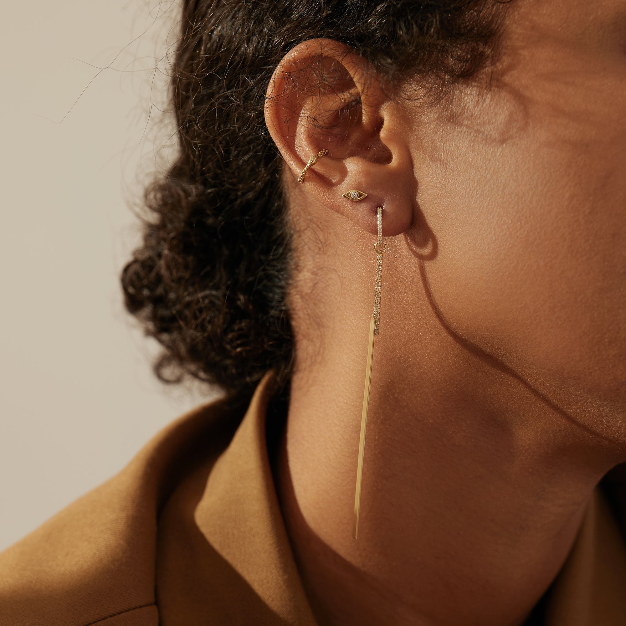 FIONA | Long Bar Earring Charm Earring Charms AURELIE GI 