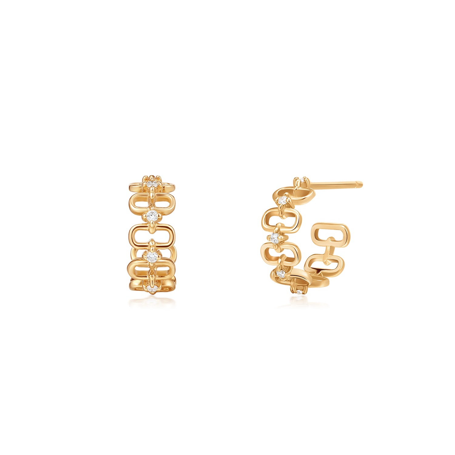 ANASTASIA | Diamond Paper Clip C-Hoop Earrings Hoops & Huggies AURELIE GI 