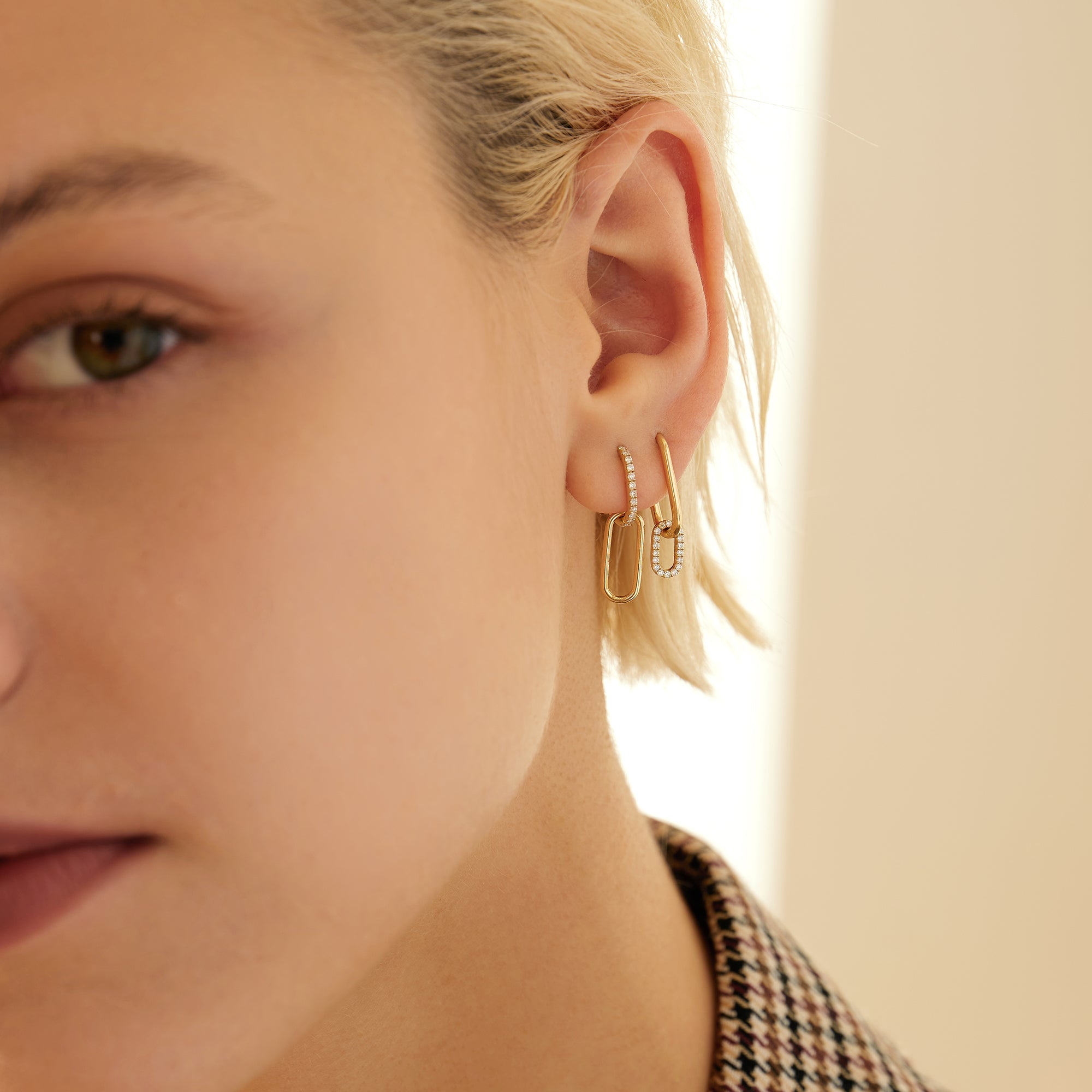 LOUISA | Single Diamond Paper Clip Charm Earring Charms AURELIE GI 