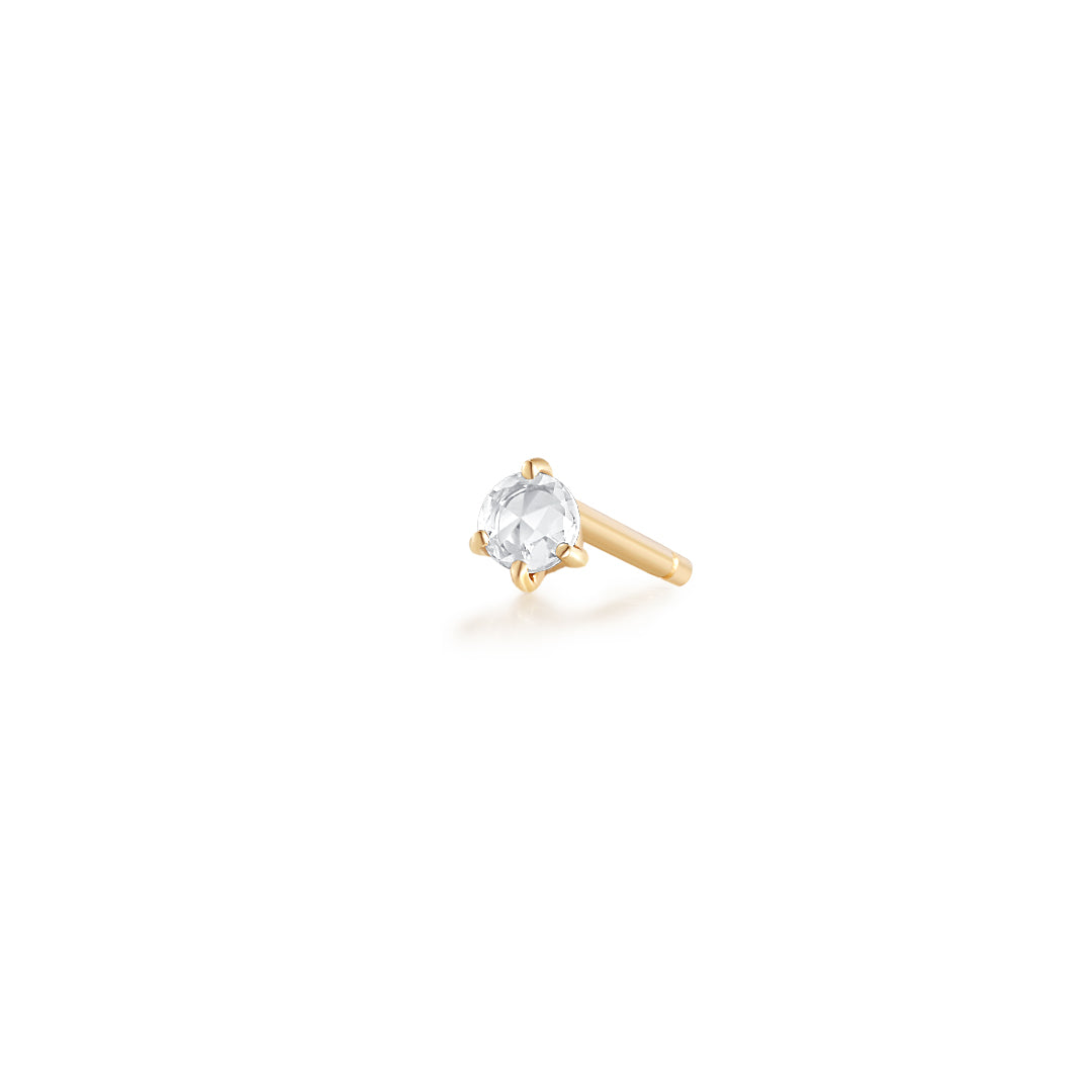 ROSALYN | Rose Cut White Sapphire Solitaire Stud Earring – AURELIE GI