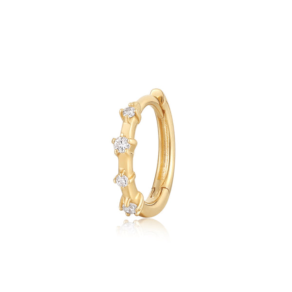 VELA | Diamond Huggie Hoop Earring Earrings AURELIE GI Yellow Gold Single 