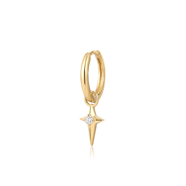CARINA | Single Star Huggie Hoop Earring Earrings AURELIE GI Yellow Gold Single 