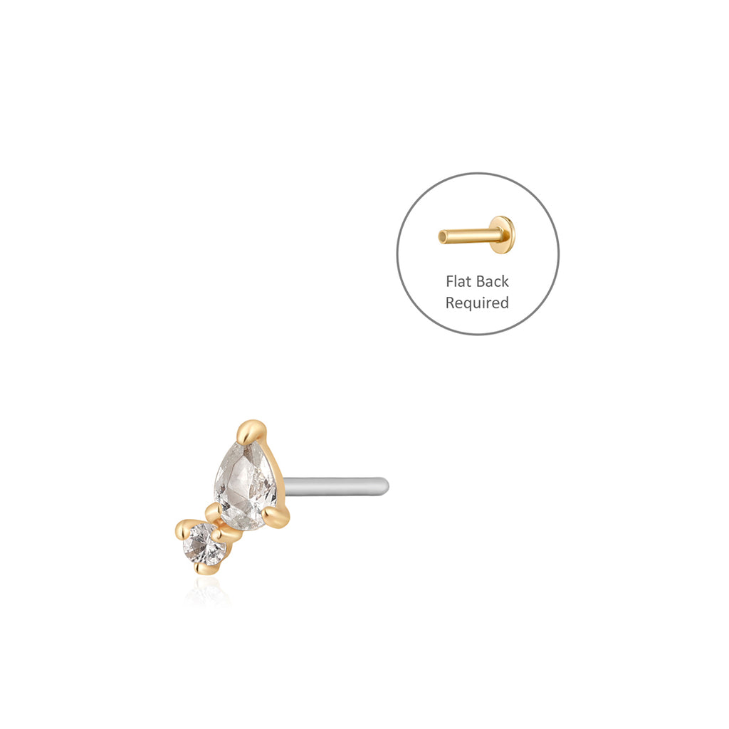 JUNE  Moonstone and White Sapphire Threadless Flatback Earring – AURELIE GI