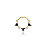 TESSA | Black Spinel and White Sapphire Clicker Hoop