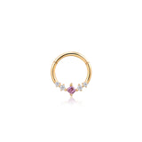 CHERIE | Amethyst and White Sapphire Clicker Hoop