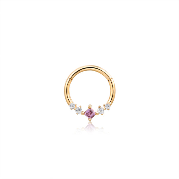 CHERIE | Amethyst and White Sapphire Clicker Hoop