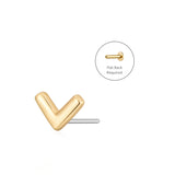 VICTORIA | Gold Wishbone Threadless Flatback Earring