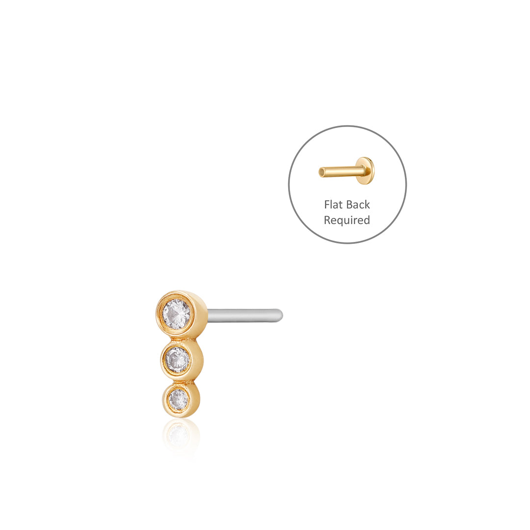 BEY | Graduated Bezel Diamond Threadless Flatback Earring