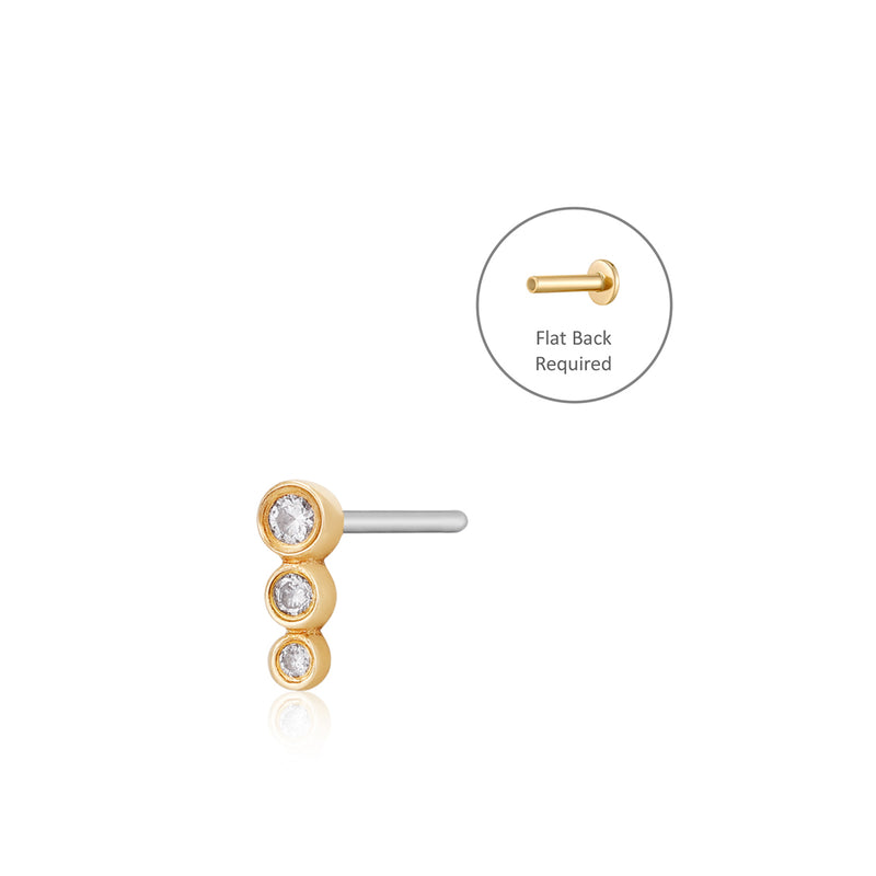 Alien Diamond 14K Gold Flat Back Earring – FreshTrends