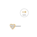 SOPHIE | Diamond Heart Threadless Flatback Earring