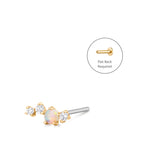 VENUS | Single Opal And Diamond Threadless Flatback Earring