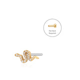 NEFERTITI | Diamond Snake Threadless Flatback Earring