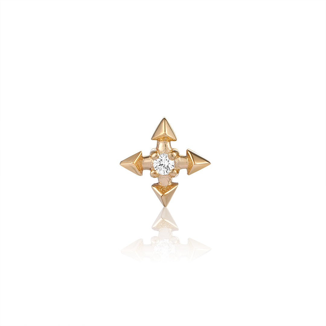 LIESE | Diamond Compass Threadless Flatback Earring