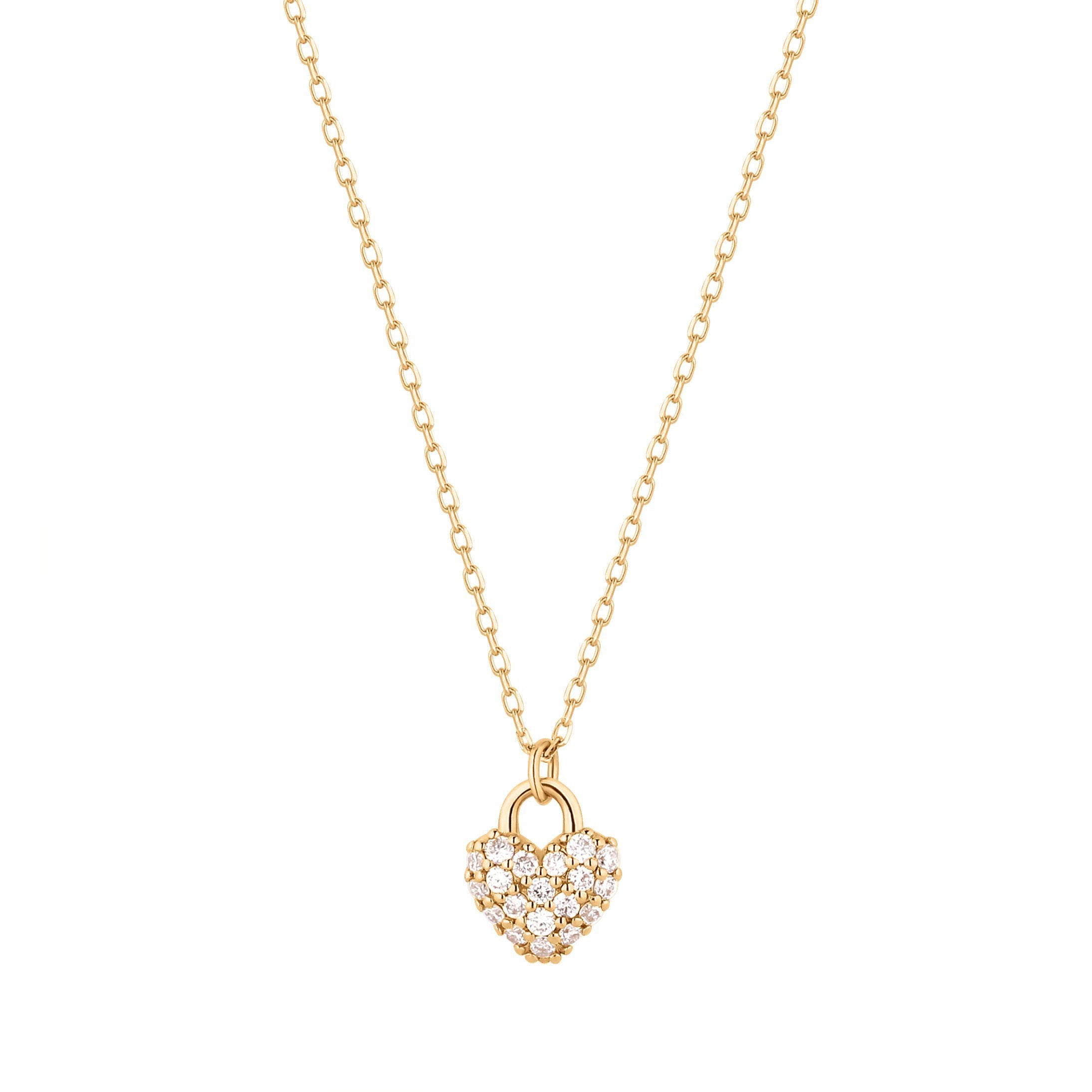 AURELIE GI 14k gold Diamond Heart Pendant Necklaces 