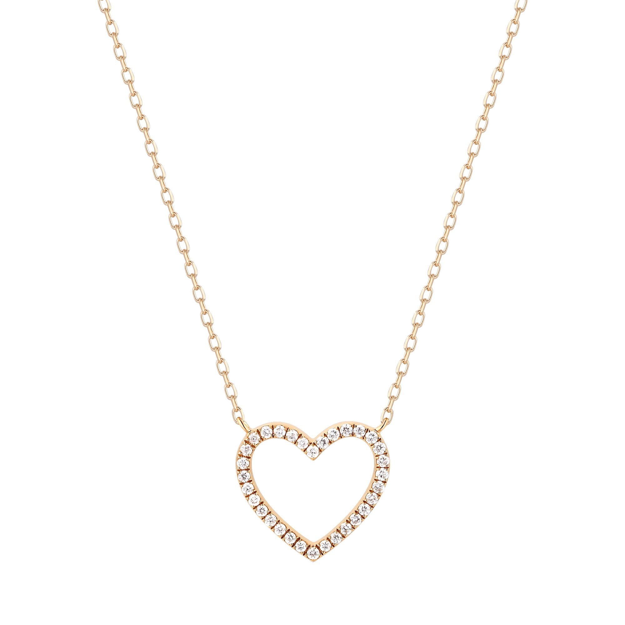 EMMA | Open Diamond Heart Necklace Necklaces AURELIE GI 